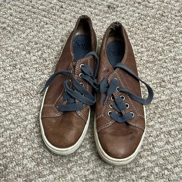 SOFFT brown leather sneakers  blue size 6 - Picture 1 of 8
